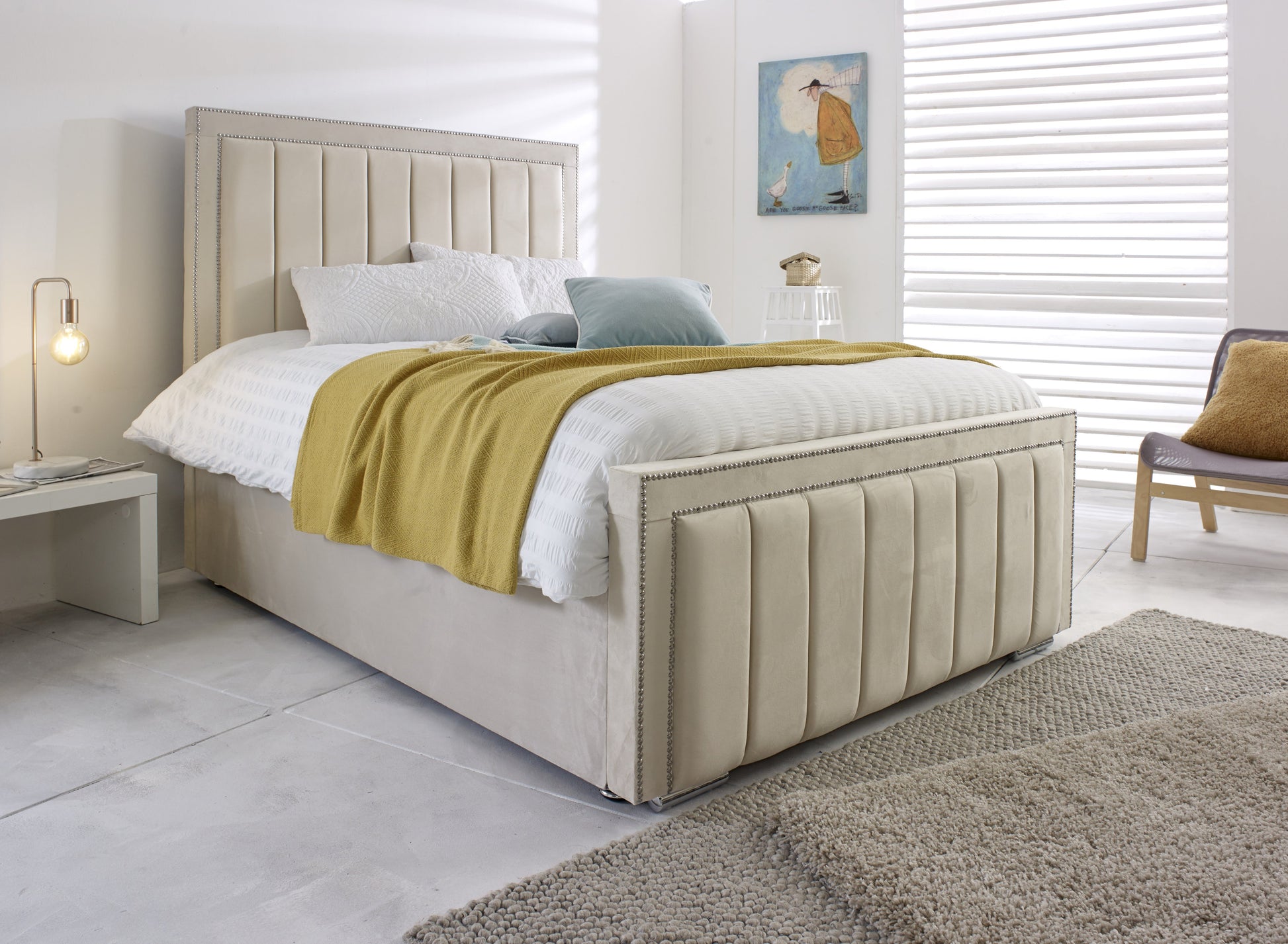 Cream Chesterfield Bed