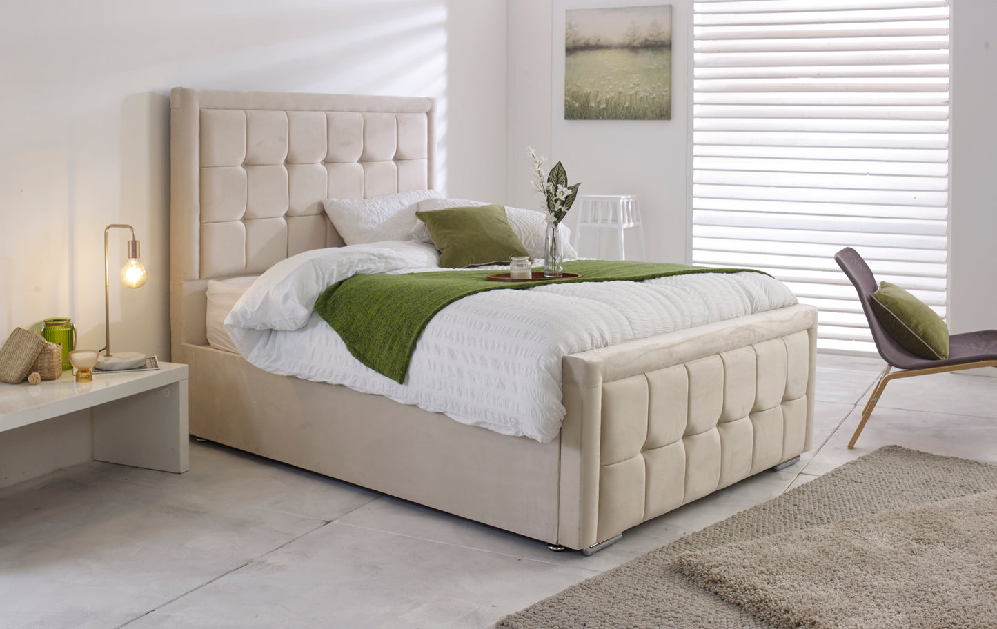 Cream Double Bed Frame