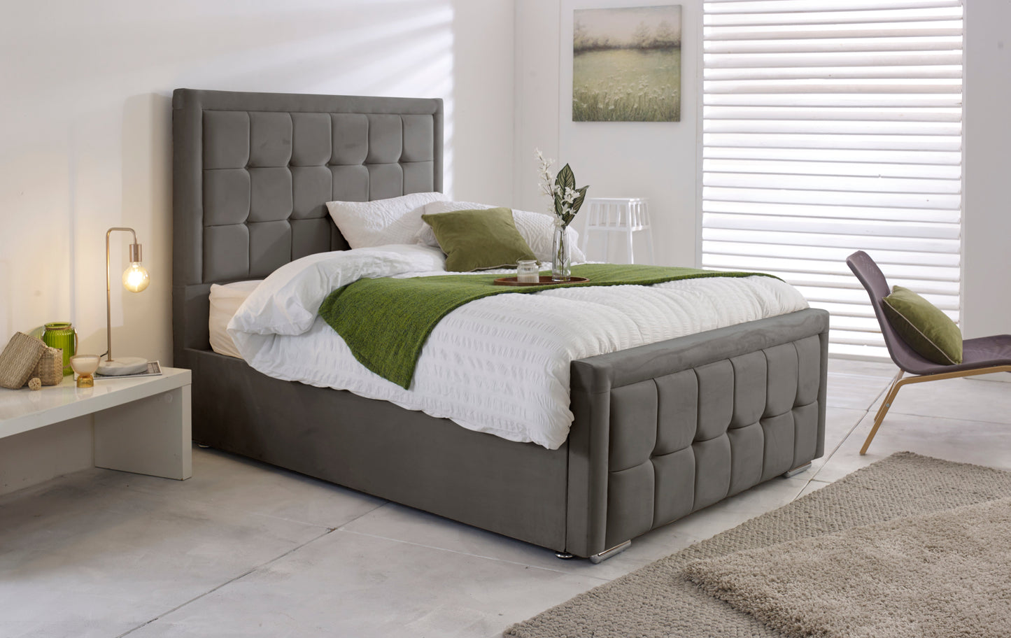 Cream Double Bed Frame