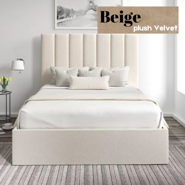 Santorini Boucle Ivory Upholstered Bed Frame