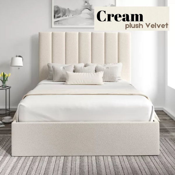 Santorini Boucle Ivory Upholstered Bed Frame