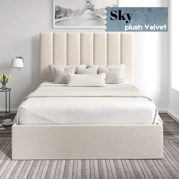 Santorini Boucle Ivory Upholstered Bed Frame