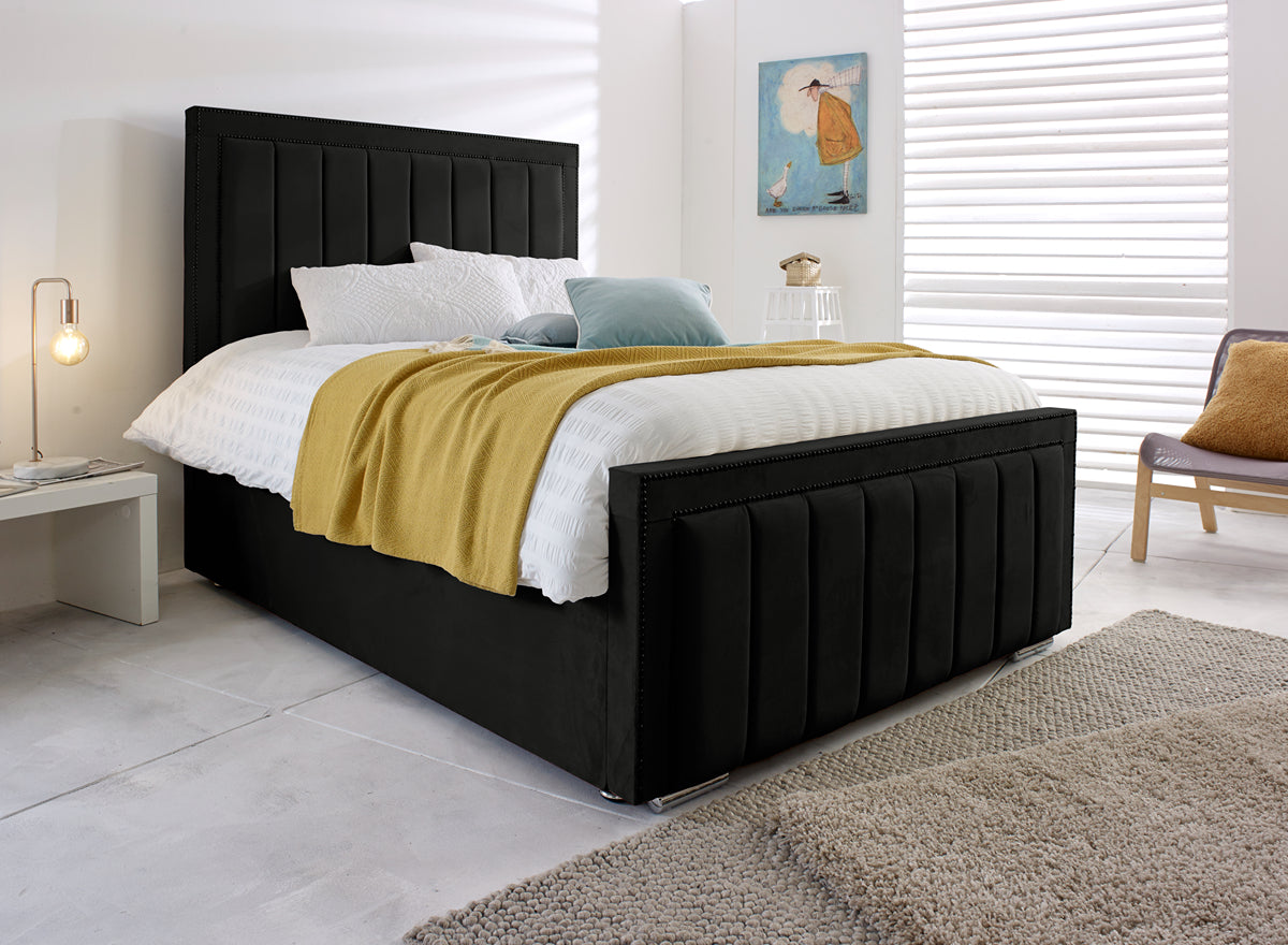 New York Ottoman Black Single Bed - Birmingham Beds