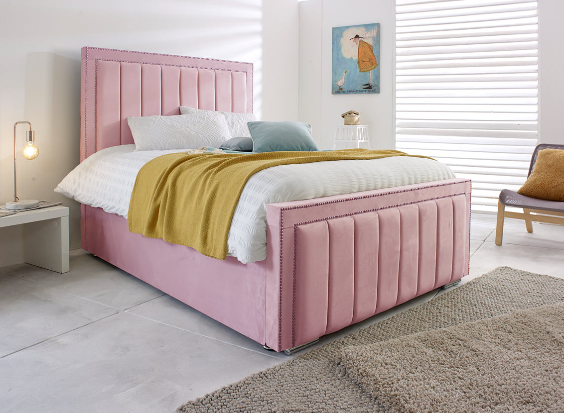 New York Ottoman Single Pink Bedding - Buy Beds Birmingham