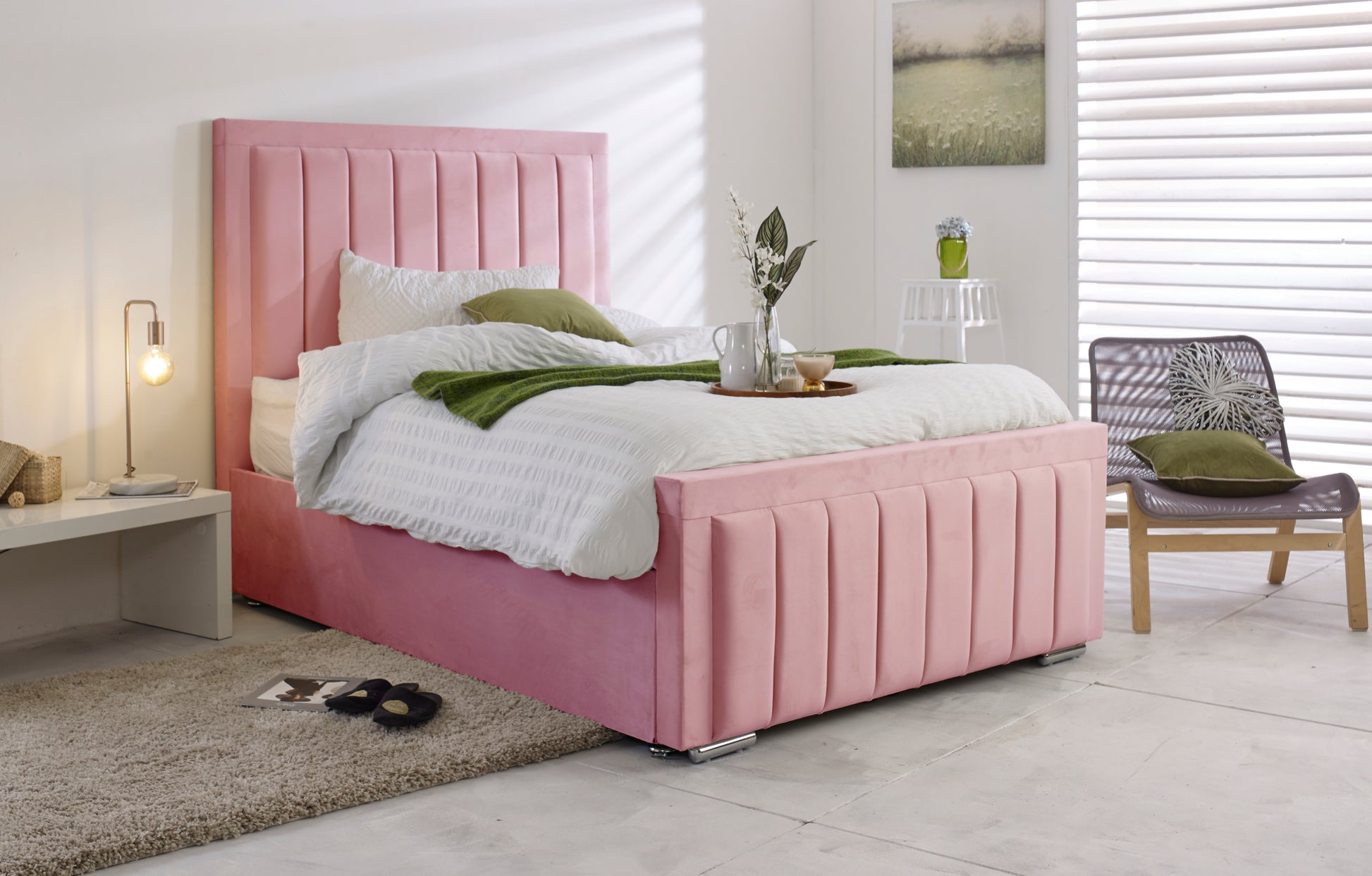 Chicago Ottoman Pink Full Size Bed Frame - Buy Beds In Birmingham