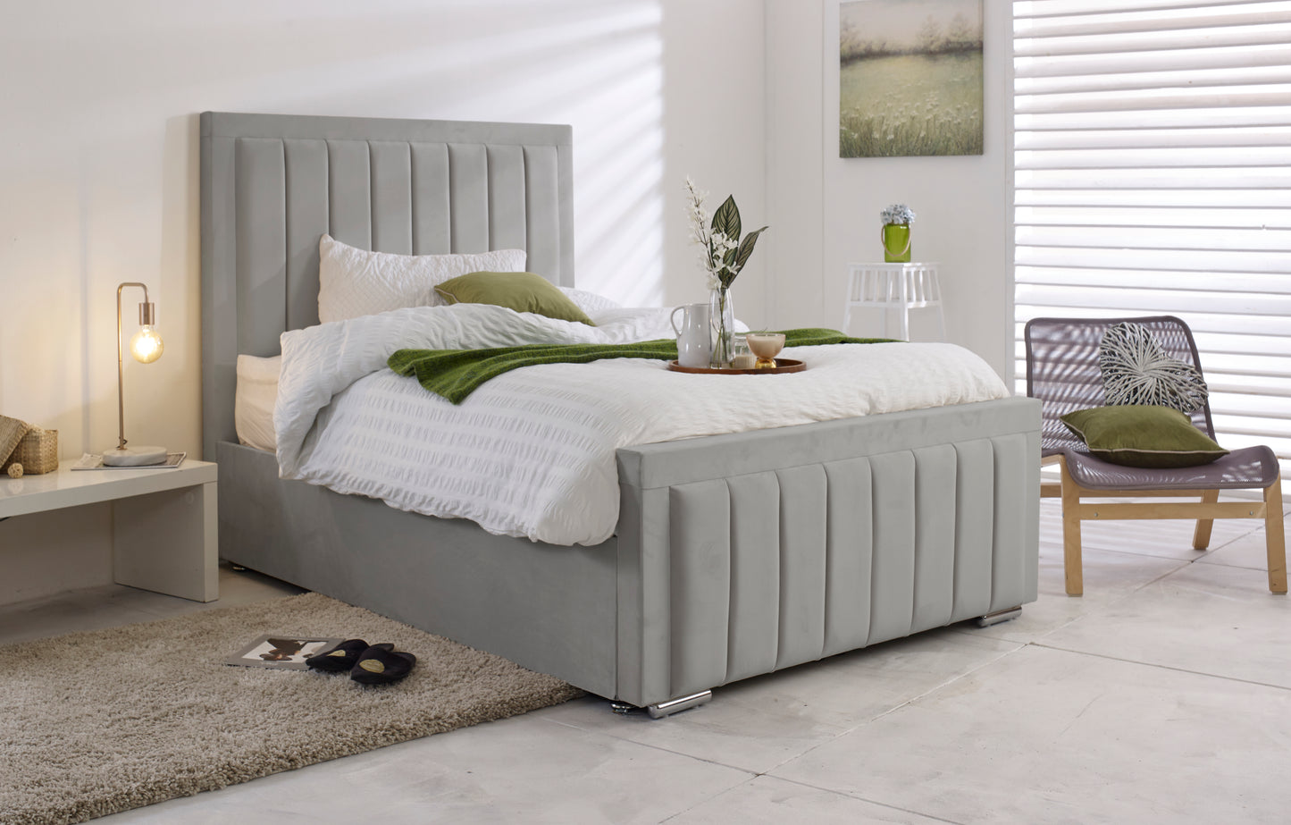 Chicago Ottoman Bed Frame in Steel by Rustic Charm Interiors