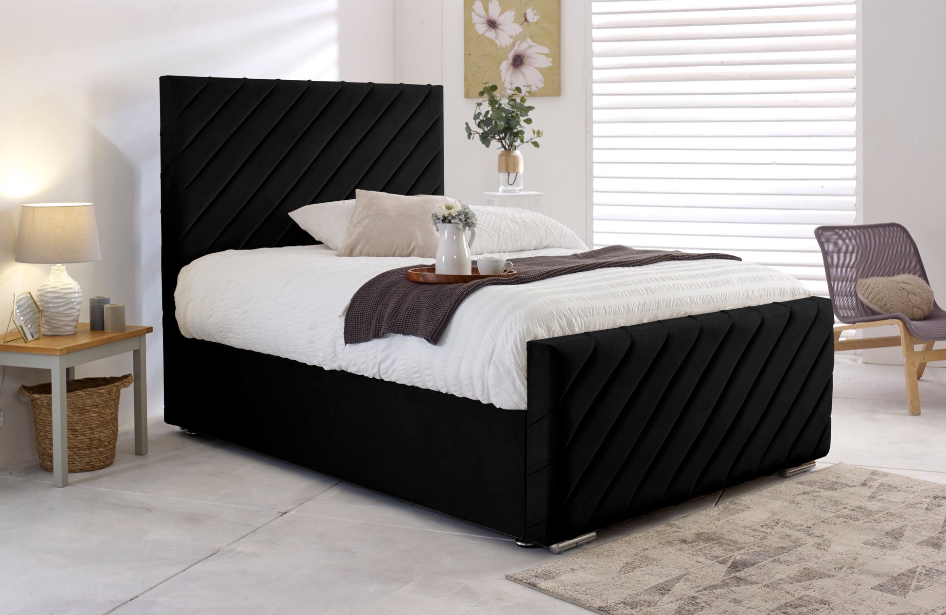 Singapore Ottoman Double Bed Frame Black - Birmingham