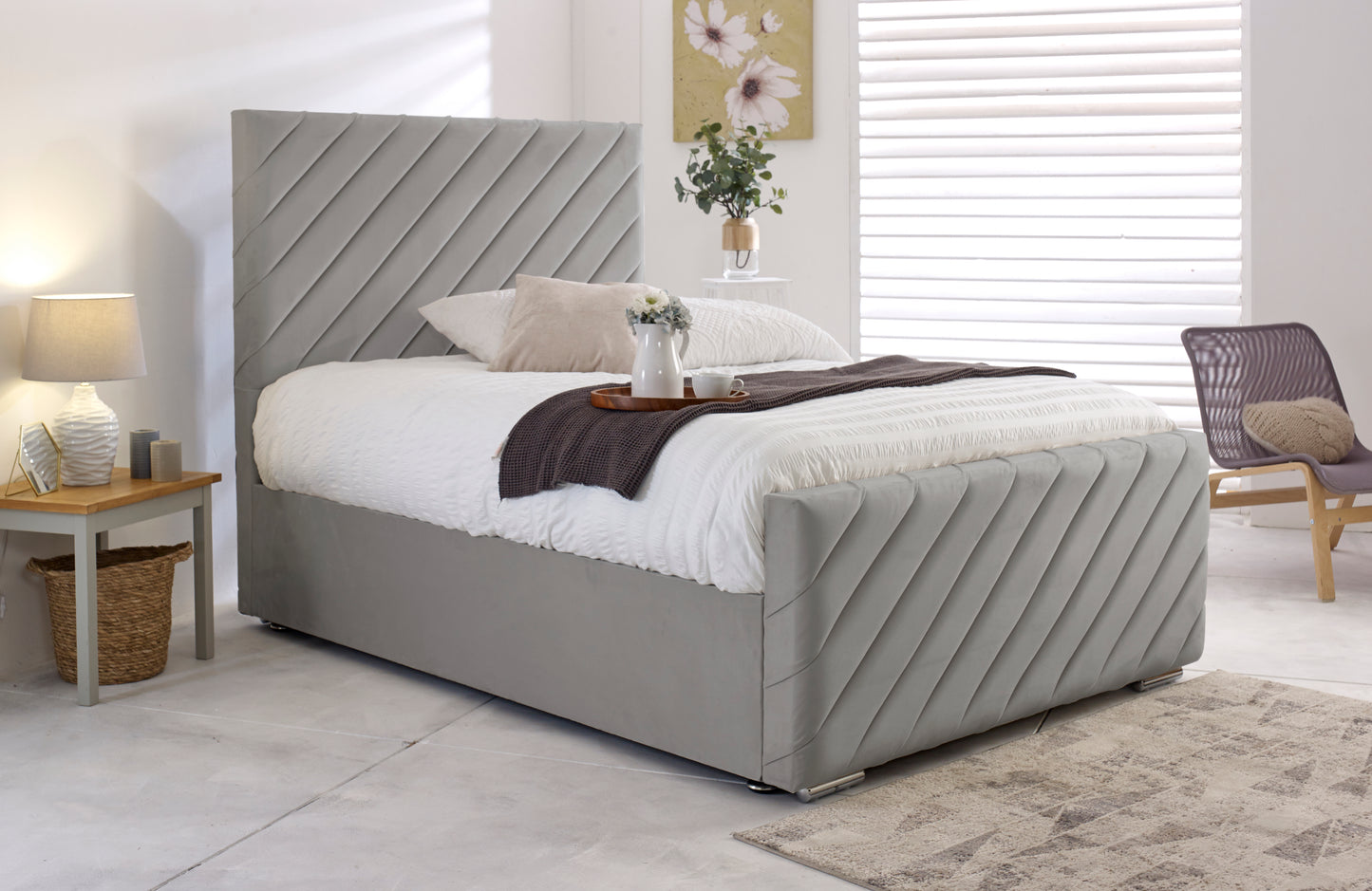 Singapore Ottoman Bed Frame in Steel by Rustic Charm Interiors