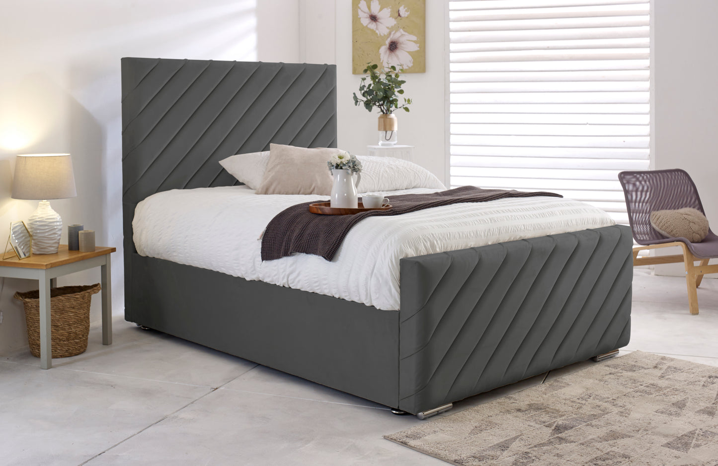 Singapore Ottoman Blue Bed - Best Beds Birmingham