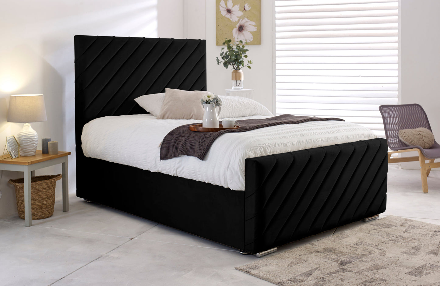 grey ottoman bed