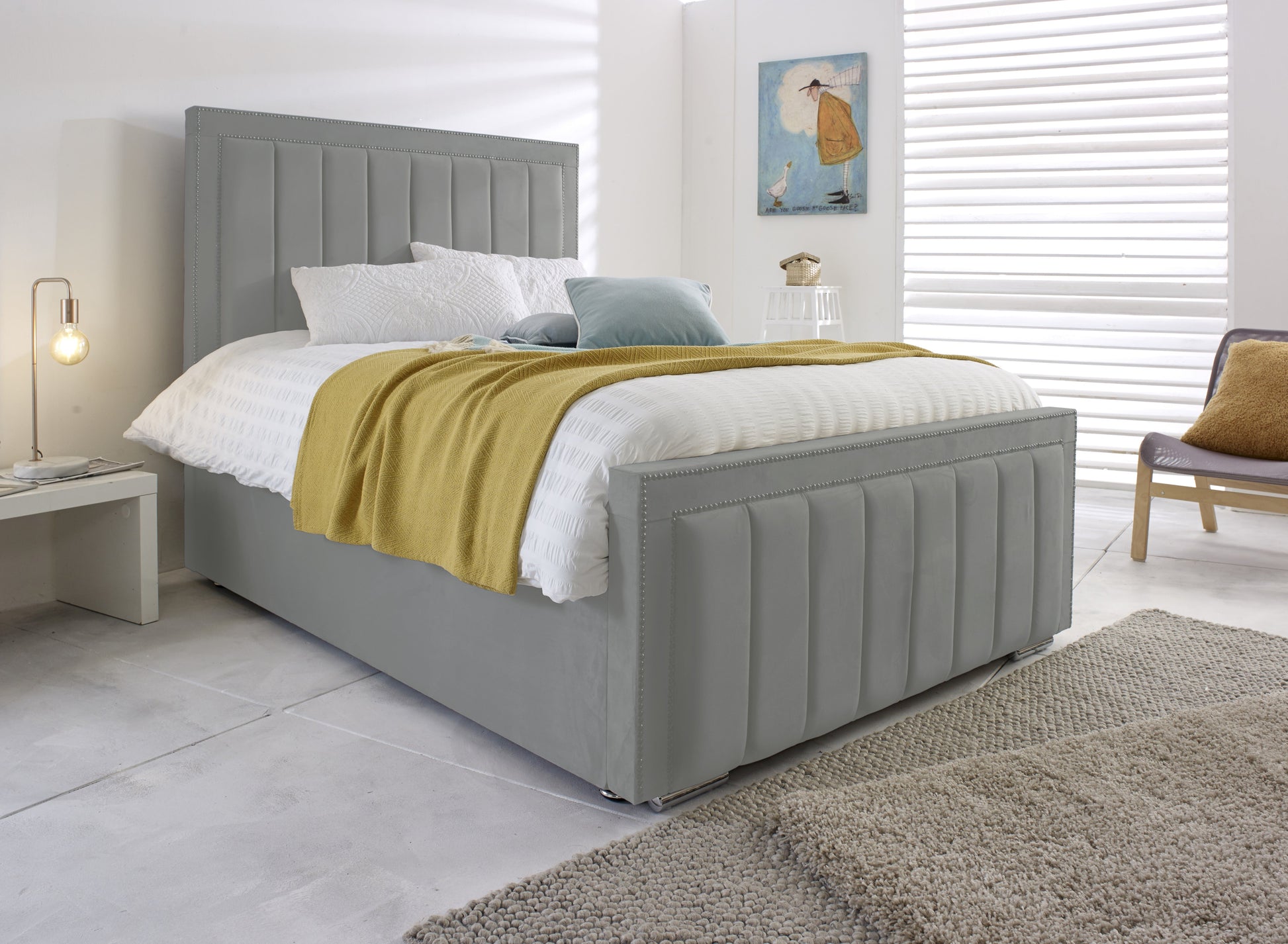 grey bed frame