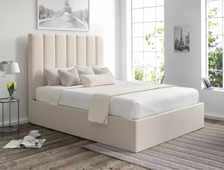 Santorini Boucle Ivory Upholstered Bed Frame