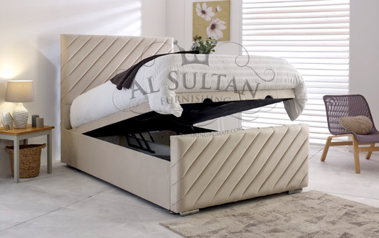 Dulo Ottoman Cream Bed Frame Rustic Charm Interior