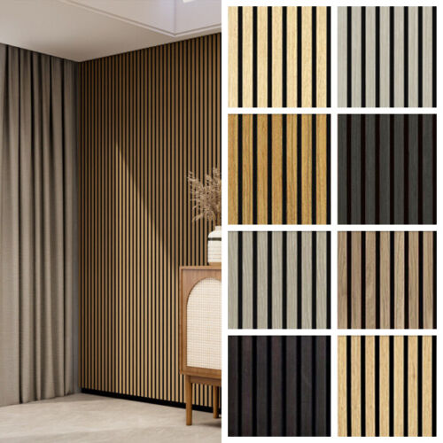 Acoustic Wood Wall Panels Slat Autumn Fragrant Wood Wall Cladding Panels 2400x600mm