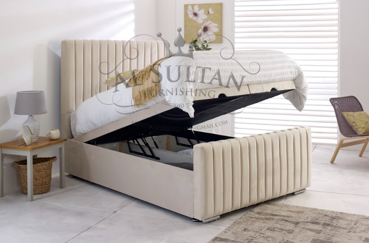 Kowloon Ottoman Bed Frame In Cream Rustic Charm Interior