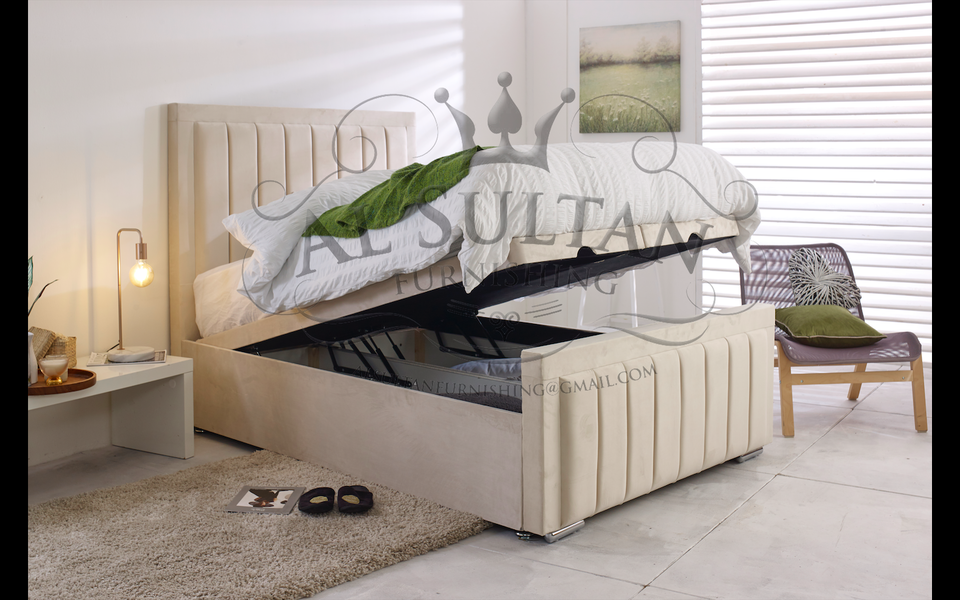 Furno Ottoman Bed Frame In Cream Rustic Charm Interior